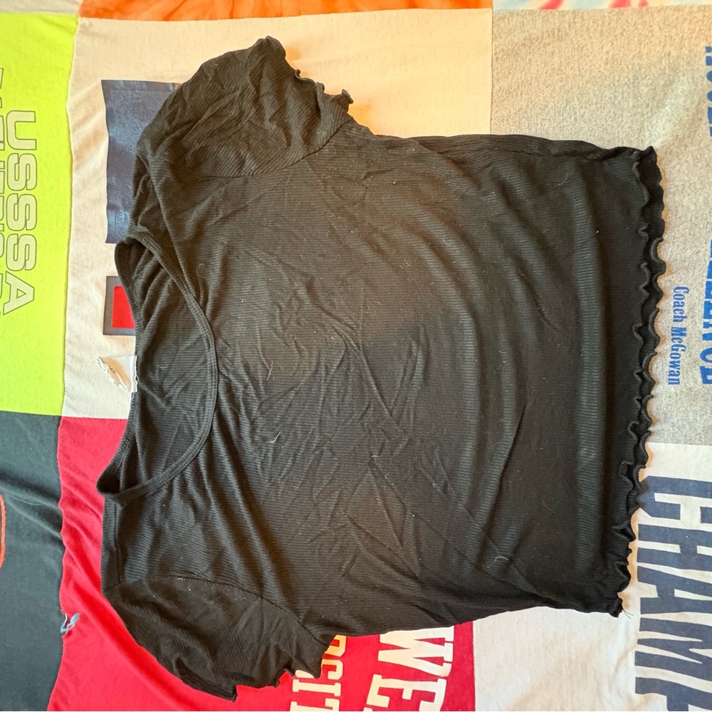 Black Short Sleeve Women's Top